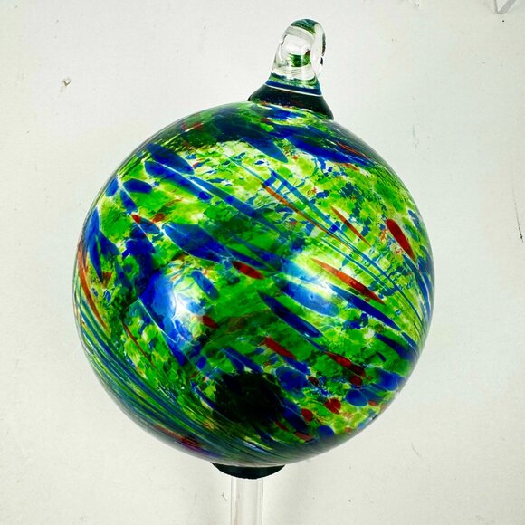 Hand Blown Glass Globe Hummingbird Feeders 4.5" D Studio Classic Multicolor - Picture 2 of 13